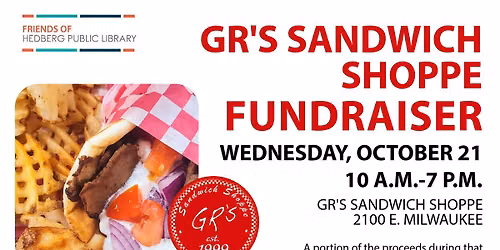 Friends of HPL GR's Sandwich Shoppe Fundraiser