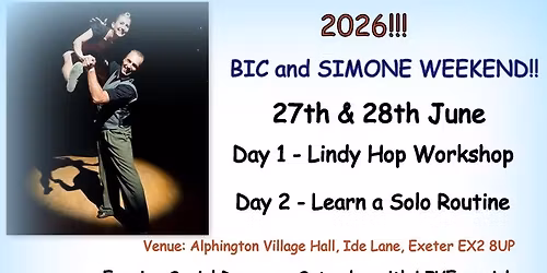 Weekend Workshop with Bic and Simone  - EARLY BIRD RATE  ends today 