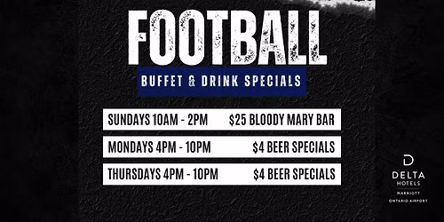 Football Monday Game Days Buffet & Drink Specials