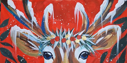 Paint & Prosecco, Christmas Deer, at Chard Cricket Club