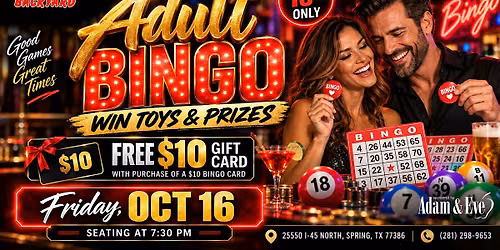 Adult Bingo Night at Wolfies Backyard