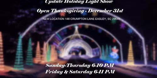 Upstate Holiday Light Show \u2013 Biggest interactive LED light show in the Upstate