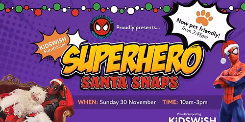 Superhero Santa Snaps supporting KidsWish