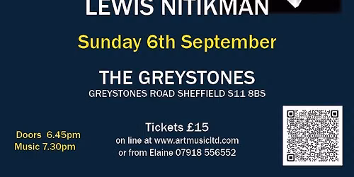 NEW DATE : John Reilly - Back at The Greystones with Lewis Nitikman