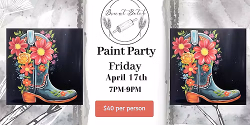 Boots & Blooms Paint Party at Biscuit Batch