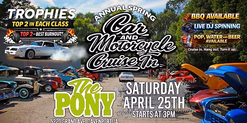 Spring Car And Motorcycle Cruise In at The Pony