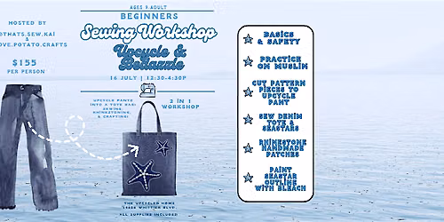 Beginner Upcycle Bedazzle Sewing Workshop