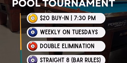 Tuesday Pool Tournament at Jailbreak Bar