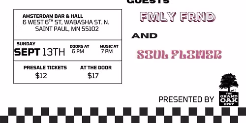 Cherokee Social w\/ FMLY FRND & Soul Flower at Amsterdam Bar & Hall