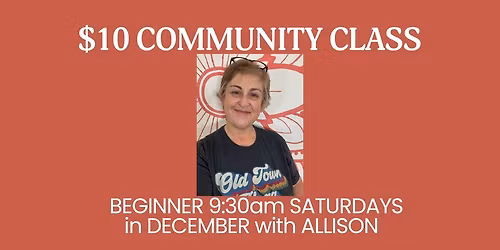 $10 Community Yoga Class: Beginner 9:30AM Saturdays in December