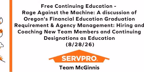  SERVPRO Team McGinnis Continuing Education - 8\/28\/2026