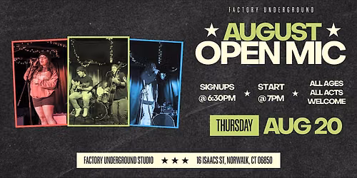 Open Mic Night at Factory Underground Studio