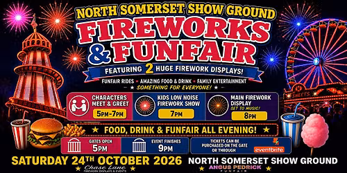 North Somerset Show Ground Fireworks & Funfair 2026