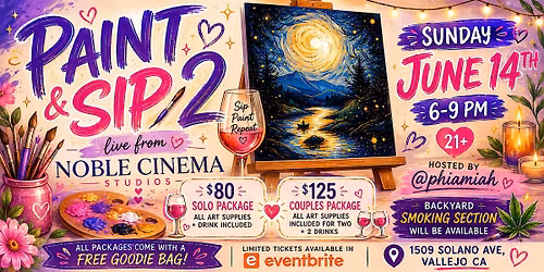 PAINT & SIP 2 live from NOBLE CINEMA STUDIOS!