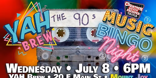 90s Music Bingo at YAH Brew - Mount Joy