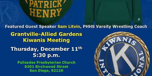 G.A.G. Kiwanis Meeting with PHHS Wrestling Coach Sam Litvin