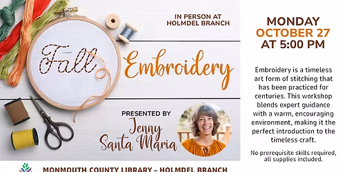 Fall Embroidery with Jenny Santa Maria