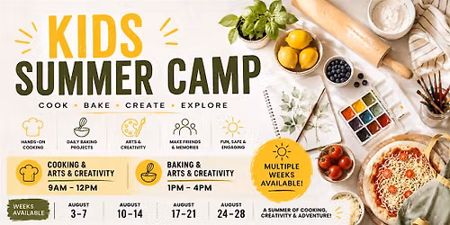 Kids Summer Camp - Afternoon Baking & Creative Arts Session 1pm - 4pm
