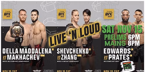 UFC 322 PPV on out GIANT SCREEN at Better Than Fred's