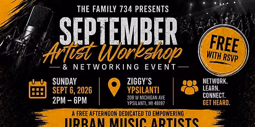 The Family 734 September Artist Workshop & Networking Event