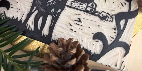 Make linocut seasonal greetings cards