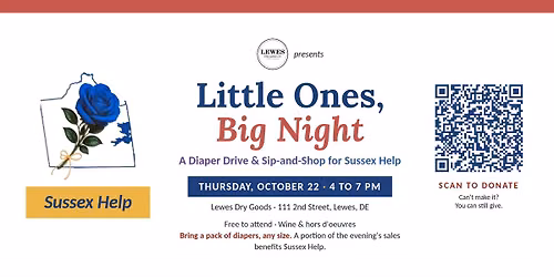 Little Ones, Big Night: A Diaper Drive & Sip and Shop for Sussex Help
