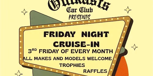 Outkasts Car Club present Friday night cruise in at Consbeeracy Brewery