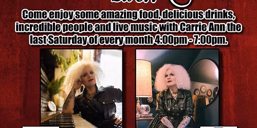 Carrie Ann Live! - The Last Saturday of Every Month at *CITY CELLAR*!!!