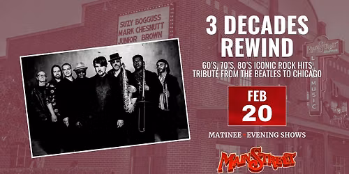 3 Decades Rewind - 60\u2019s, 70\u2019s, 80\u2019s Iconic Rock Hits (Evening) | LIVE at Main Street Crossing