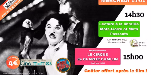 S\u00e9ance "Le cirque" de Chaplin avec lecture et go\u00fbter offert