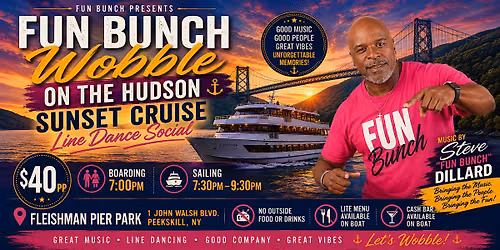 Fun Bunch Wobble On The Hudson Sunset Cruise Line Dance Social