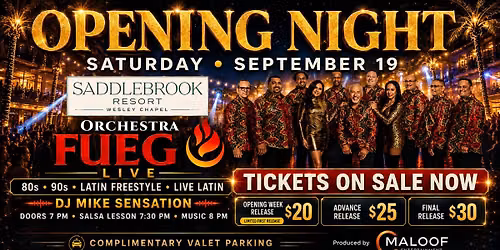 Opening Night at Saddlebrook | Latin Freestyle + Orchestra Fuego