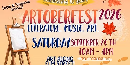 ARToberFEST 2026 ~ Art. Literature. Live Music. Shopping. Dining ~ Downtown Westfield!