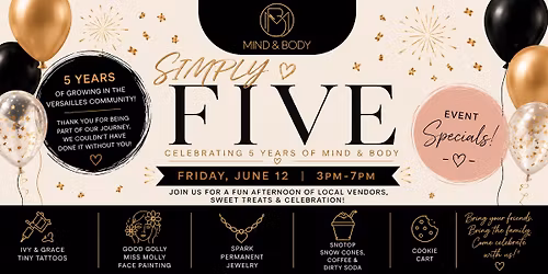 SIMPLY FIVE: Mind & Body\u2019s 5-Year Celebration