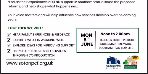 SEND REFORMS- HAVE YOUR VOICE HEARD WORKSHOP