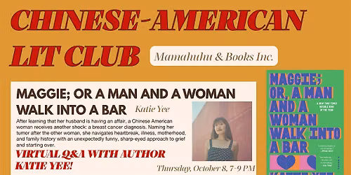 CALC: Maggie; Or A Man and a Woman Walk Into a Bar with author Katie Yee