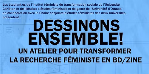 Dessinons ensemble Un atelier pour transformer la recherche f\u00e9ministe en BD