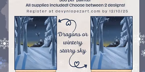 Fantasy winter landscape -let's paint at South Main Book Company! (12\/13\/25)