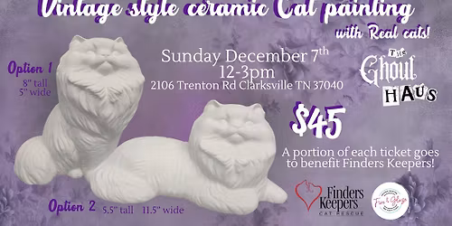 "Vintage' ceramic cat painting and adoption event