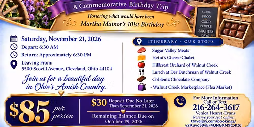 In Her Footsteps: Amish Country Legacy Bus Trip 