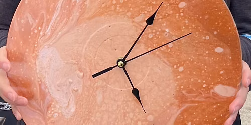 Paint Poured Vinyl Record Clocks
