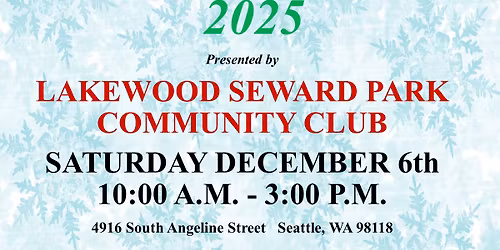 Holiday Bazaar at the Lakewood Seward Park Community Club