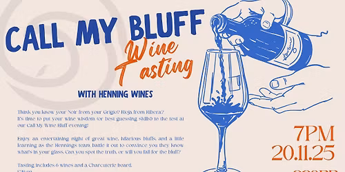 Call my Bluff Wine tasting with Henning Wines