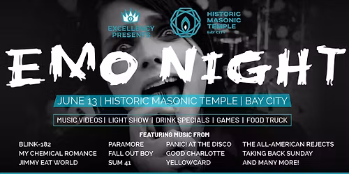 EMO NIGHT Bay City | June 13 at Historic Masonic Temple