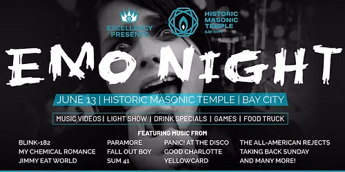 EMO NIGHT Bay City | June 13 at Historic Masonic Temple