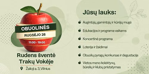 Obuolin\u0117s - rudens \u0161vent\u0117 Trak\u0173 Vok\u0117je!