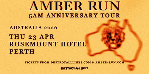 Amber Run \/\/ Perth \/\/ 5am Anniversary Tour \/\/ Rosemount Hotel \/\/ 18+