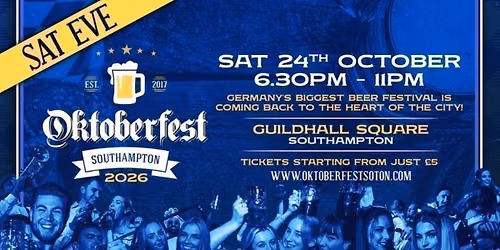 Oktoberfest Southampton Saturday 24th October 2026 (Evening Session) 