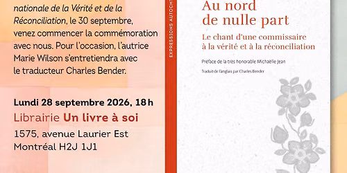 Lancement du livre Au nord de nulle part