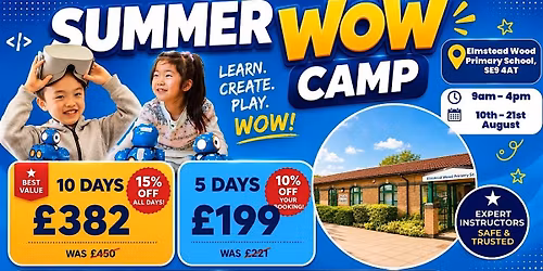 Elmstead Wood Primary School Summer WOW Camp (10th - 14th August)